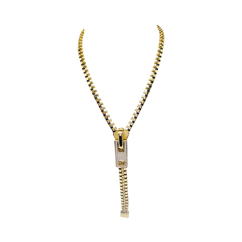 Collier ZIP en or jaune et diamants - Castafiore