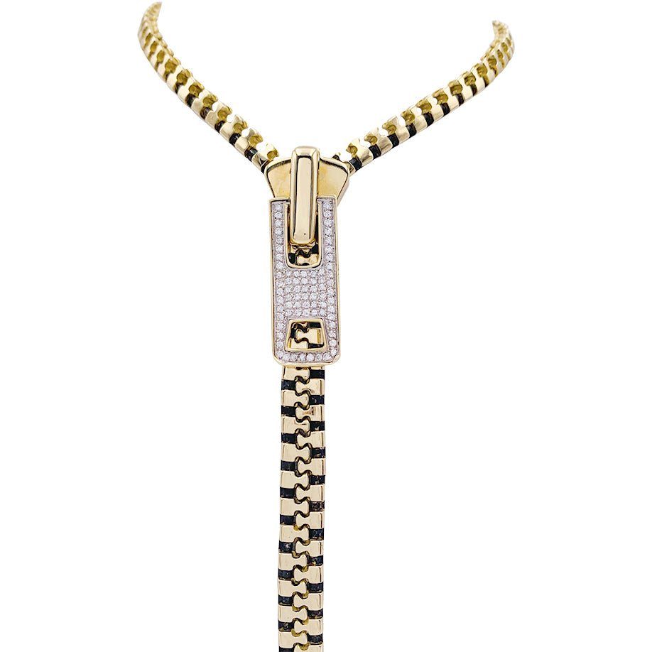 Collier ZIP en or jaune et diamants - Castafiore