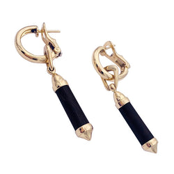 Créoles CHAUMET "Touch Wood" en or jaune et bois - Castafiore