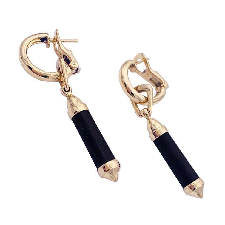 Créoles CHAUMET "Touch Wood" en or jaune et bois - Castafiore