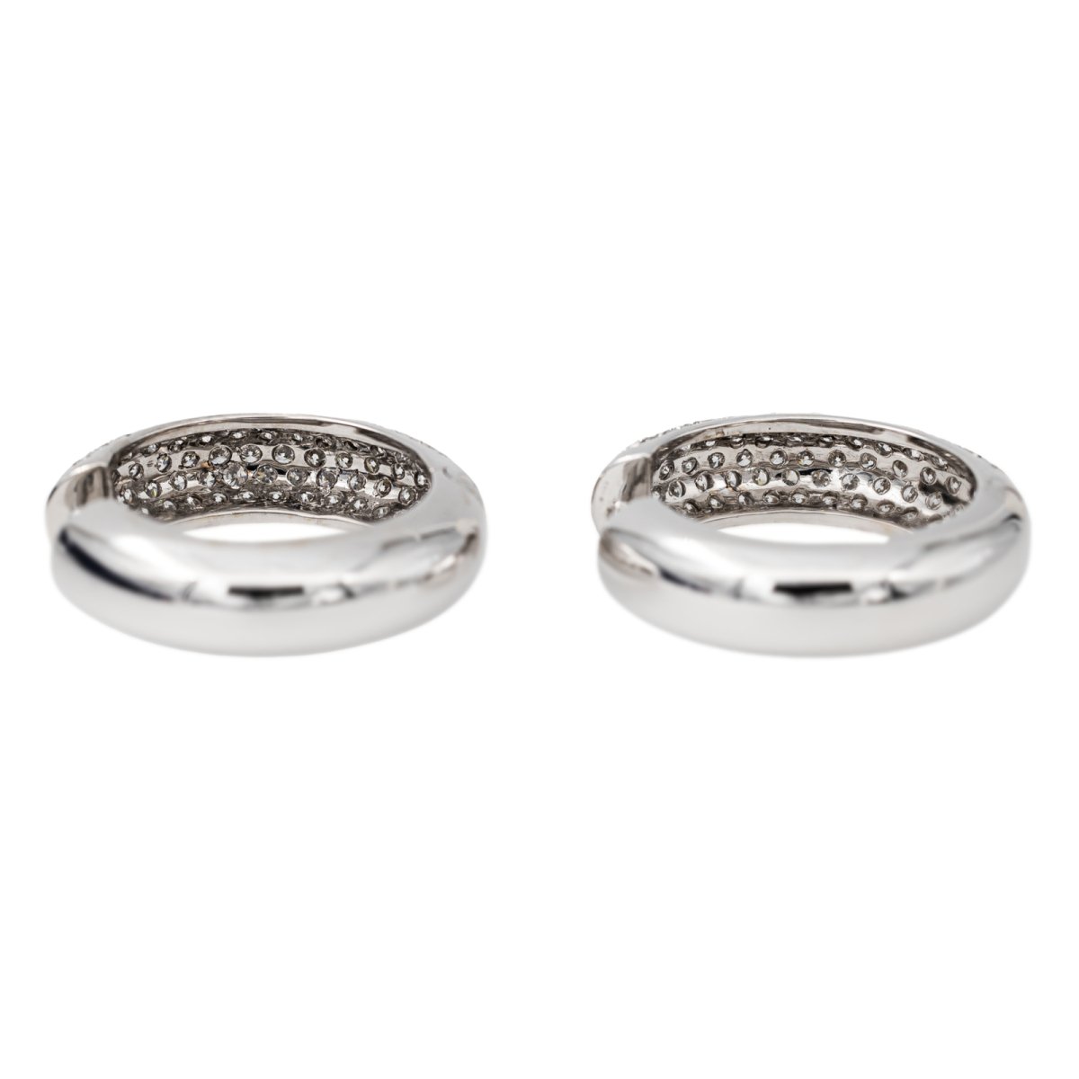 Créoles en or blanc et diamants - Castafiore