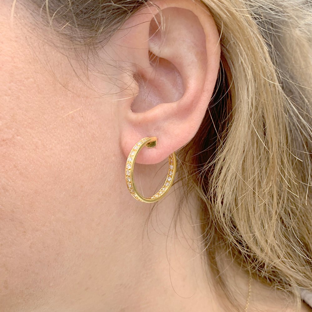 Créoles en or jaune et diamants - Castafiore