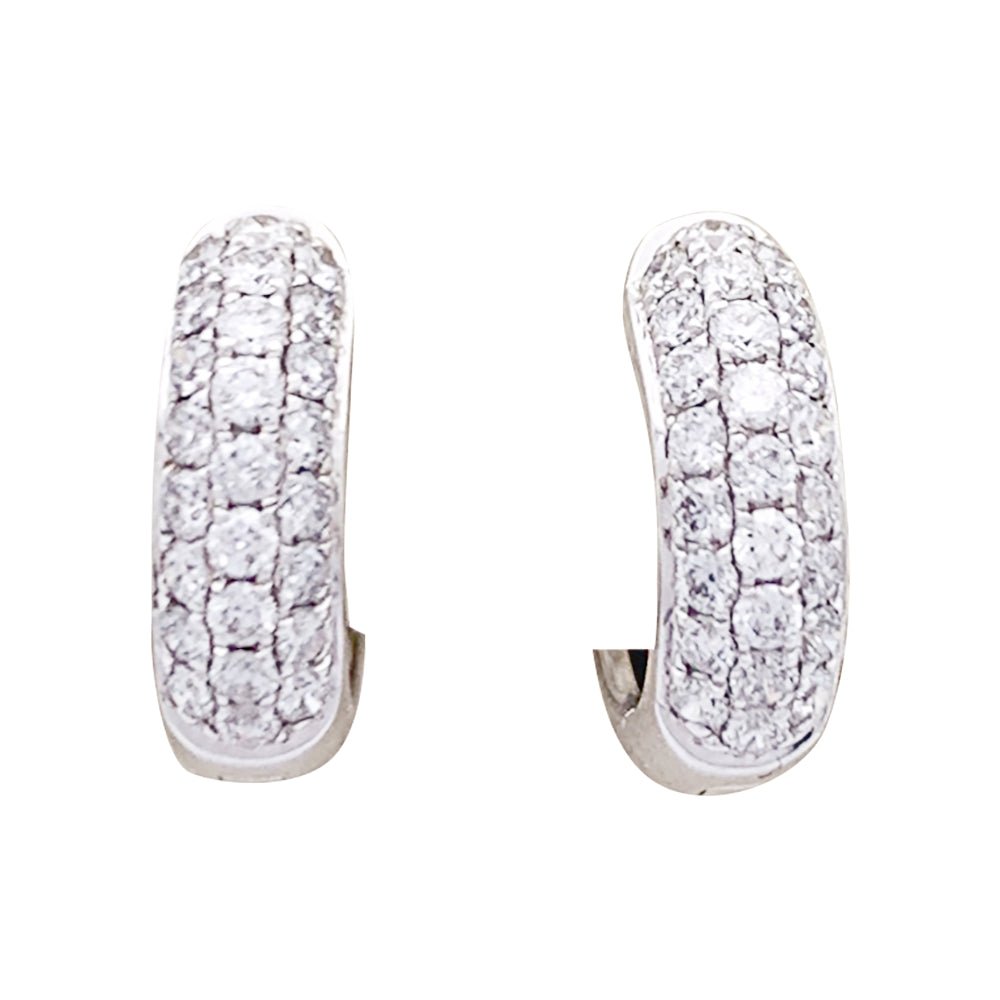 Créoles or blanc et diamants. - Castafiore