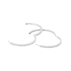 Créoles sur or gris entièrement pavées de diamants - Castafiore