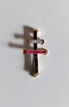 Croix De Lorraine Rubis, Saphirs, Diamants Or Jaune