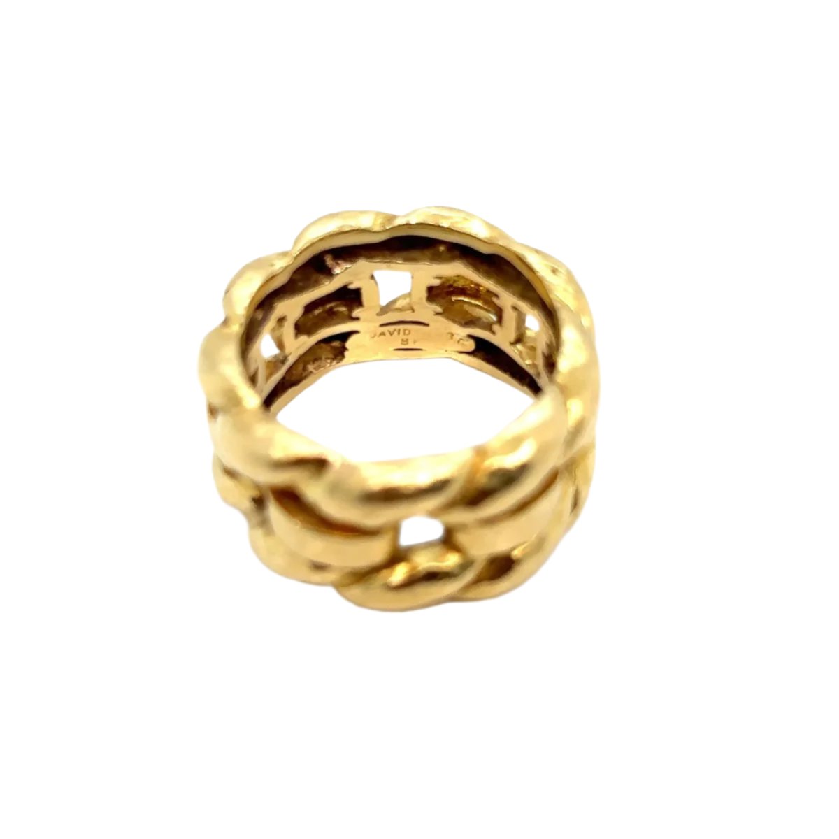 David Webb Woven Gold Unisex Band Ring - Castafiore