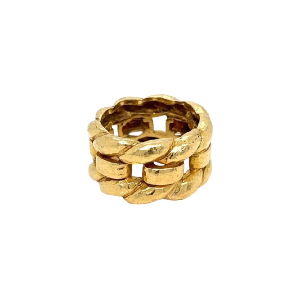 David Webb Woven Gold Unisex Band Ring - Castafiore