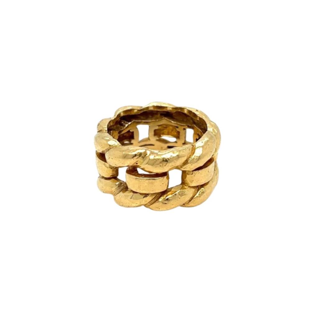 David Webb Woven Gold Unisex Band Ring - Castafiore