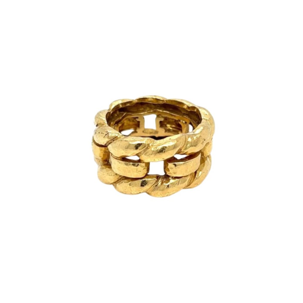 David Webb Woven Gold Unisex Band Ring - Castafiore