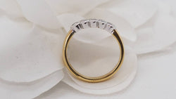 Demi alliance en or jaune et blanc sertie de diamants - Castafiore