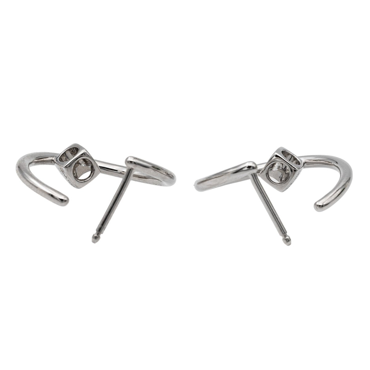 Dinh Van Boucles d'oreilles Créoles Le Cube Diamant Or blanc Diamant - Castafiore