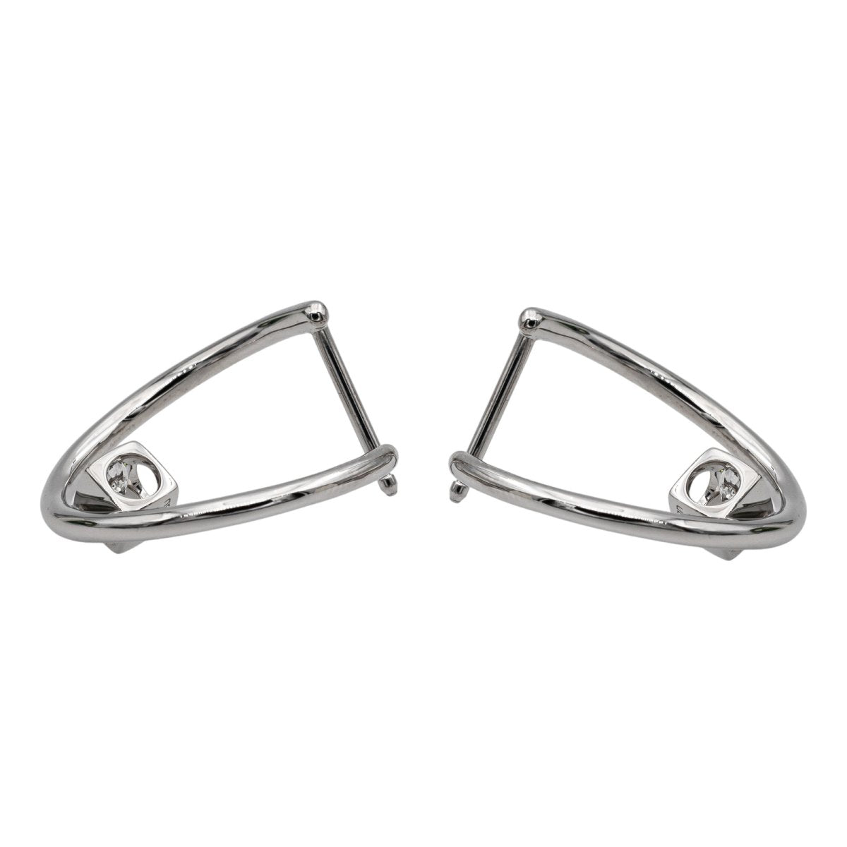 Dinh Van Boucles d'oreilles Créoles Le Cube Diamant Or blanc Diamant - Castafiore