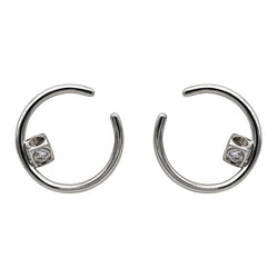 Dinh Van Boucles d'oreilles Créoles Le Cube Diamant Or blanc Diamant - Castafiore