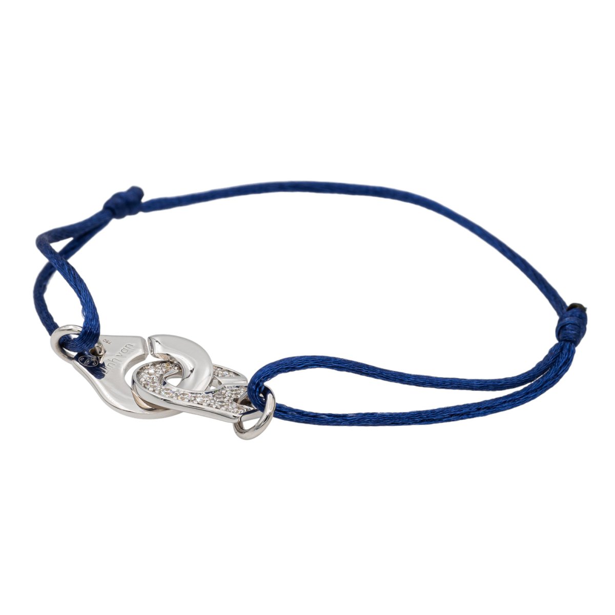 dinh van Maillon L bracelet in white gold on cord | LEPAGE