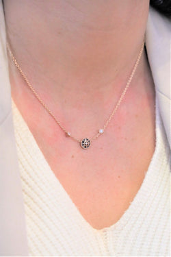 Dior Collier Pendentif Rose des vents Or rose Diamant - Castafiore