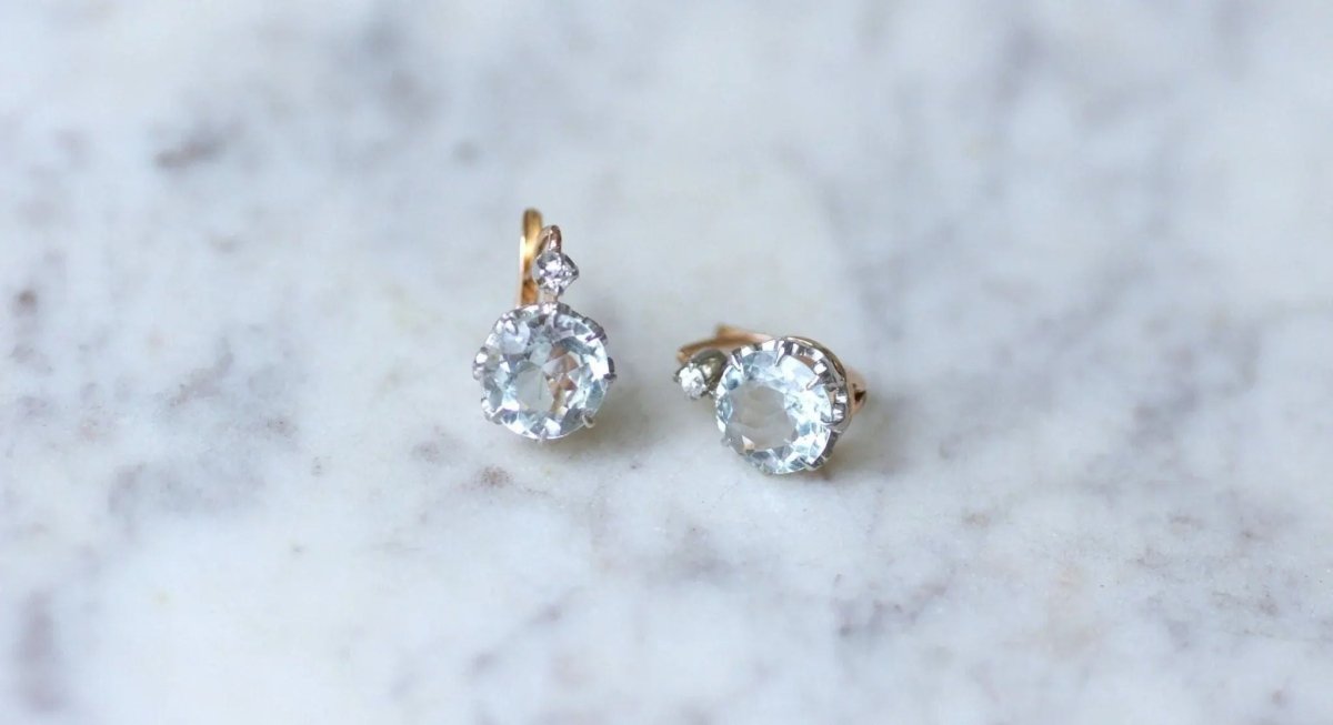 Dormeuses aigue-marine et diamants - Castafiore