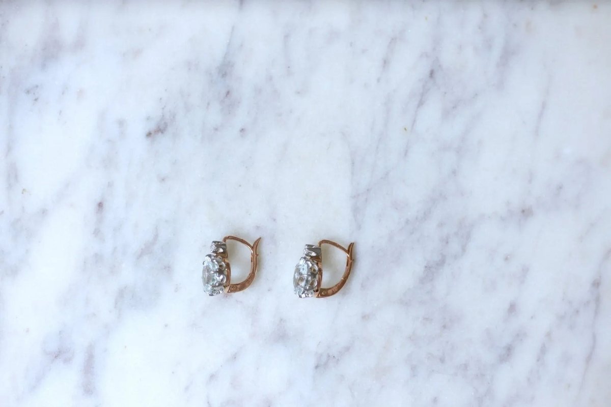 Dormeuses aigue-marine et diamants - Castafiore