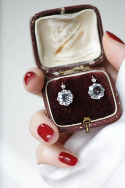 Dormeuses aigue-marine et diamants - Castafiore