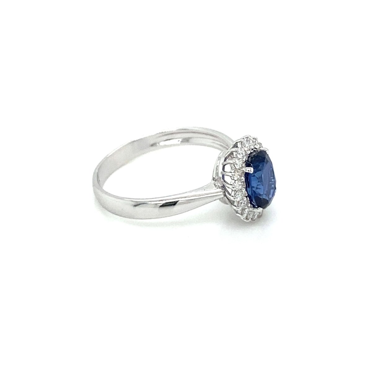 Estate Italian Sapphire Diamond Engagement Ring - Castafiore