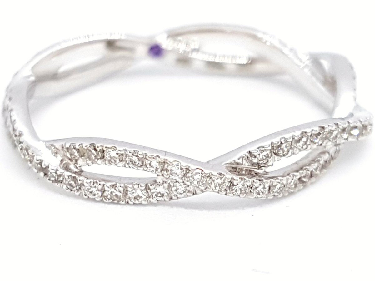 Etername Bague Entrelacs Or blanc Diamant - Castafiore