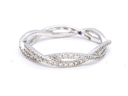 Etername Bague Entrelacs Or blanc Diamant - Castafiore