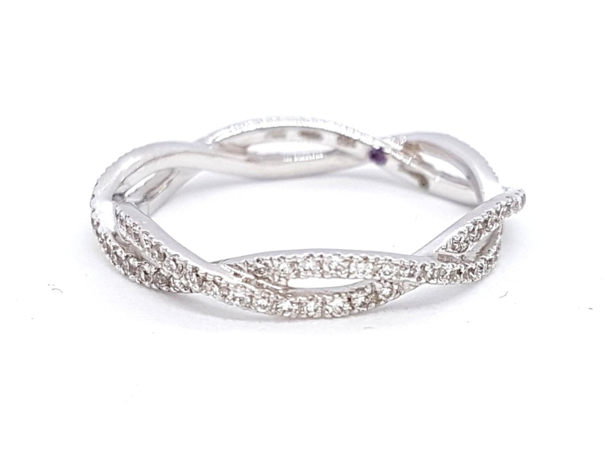 Etername Bague Entrelacs Or blanc Diamant - Castafiore