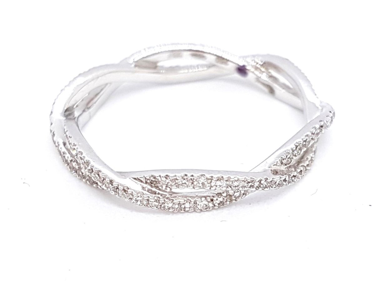 Etername Bague Entrelacs Or blanc Diamant - Castafiore