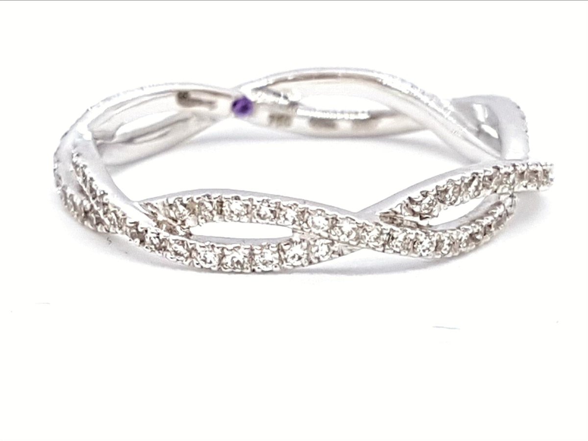 Etername Bague Entrelacs Or blanc Diamant - Castafiore