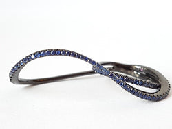 Etername Bague Entrelacs Or noir Saphir - Castafiore