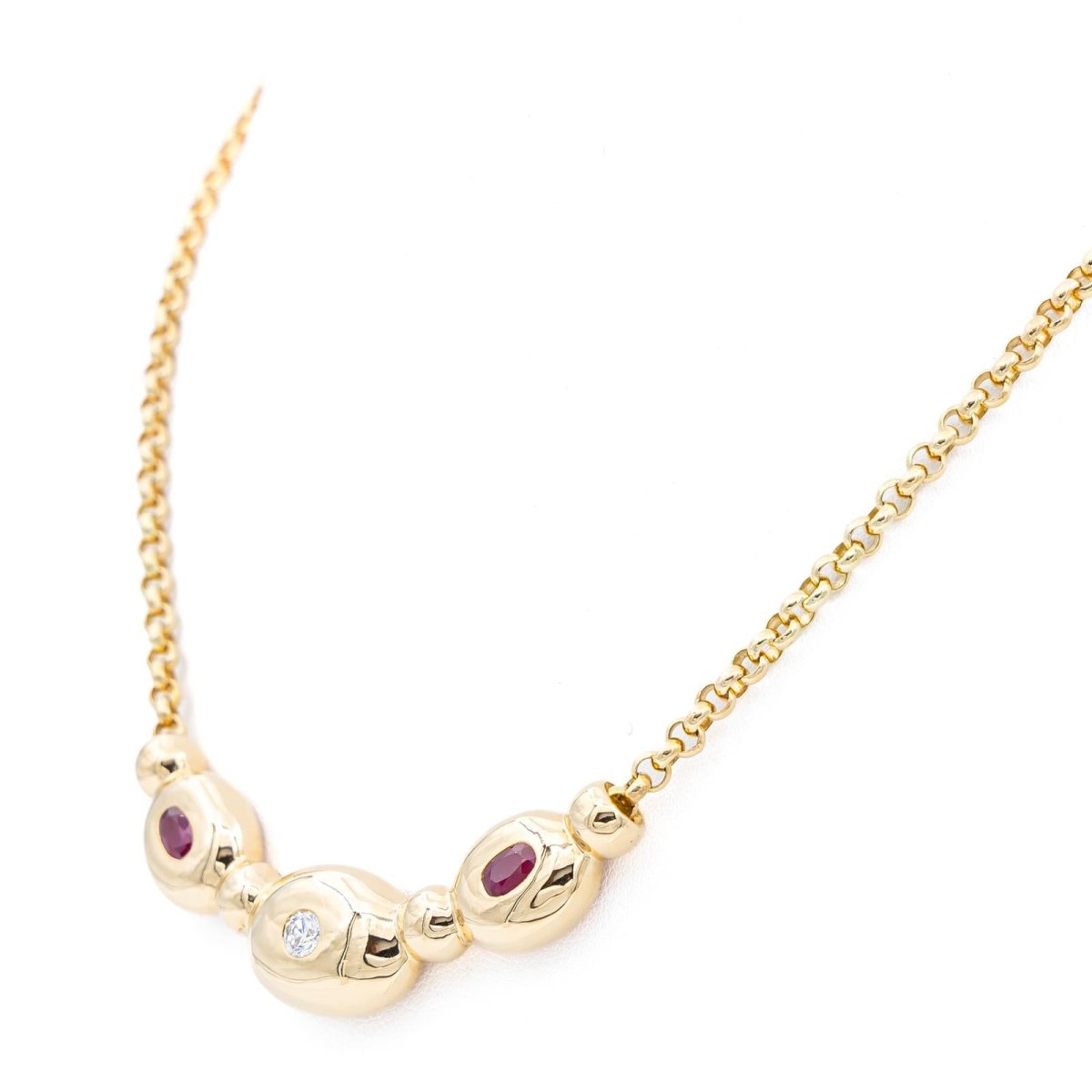 Fred Collier Maille jaseron Or jaune Diamant - Castafiore