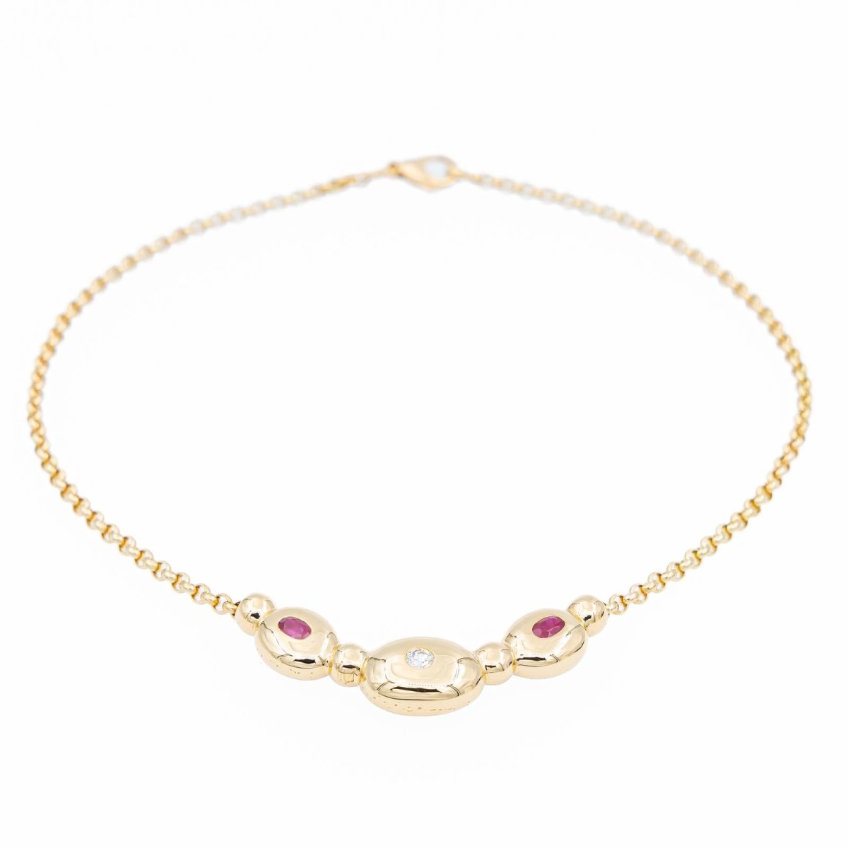 Fred Collier Maille jaseron Or jaune Diamant - Castafiore