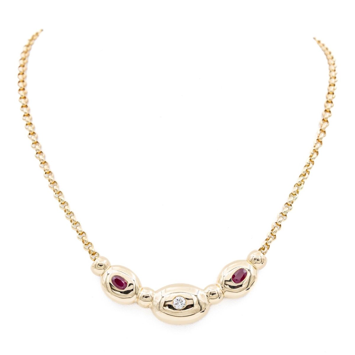 Fred Collier Maille jaseron Or jaune Diamant - Castafiore