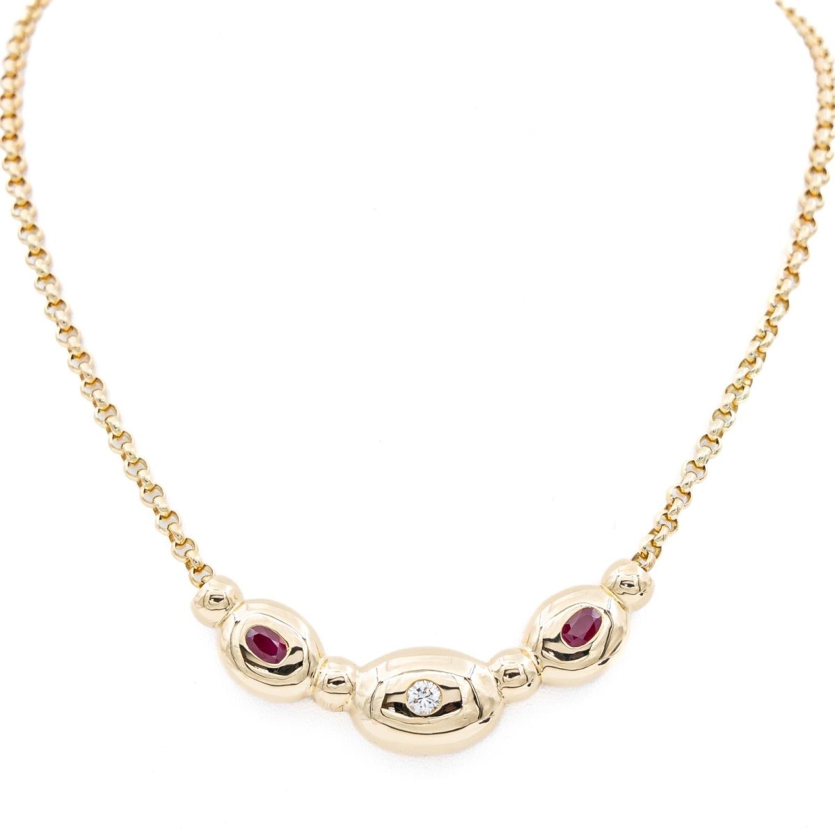 Fred Collier Maille jaseron Or jaune Diamant - Castafiore