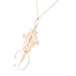 Ginette NY Collier Jumbo Tanger on Chain Or rose - Castafiore