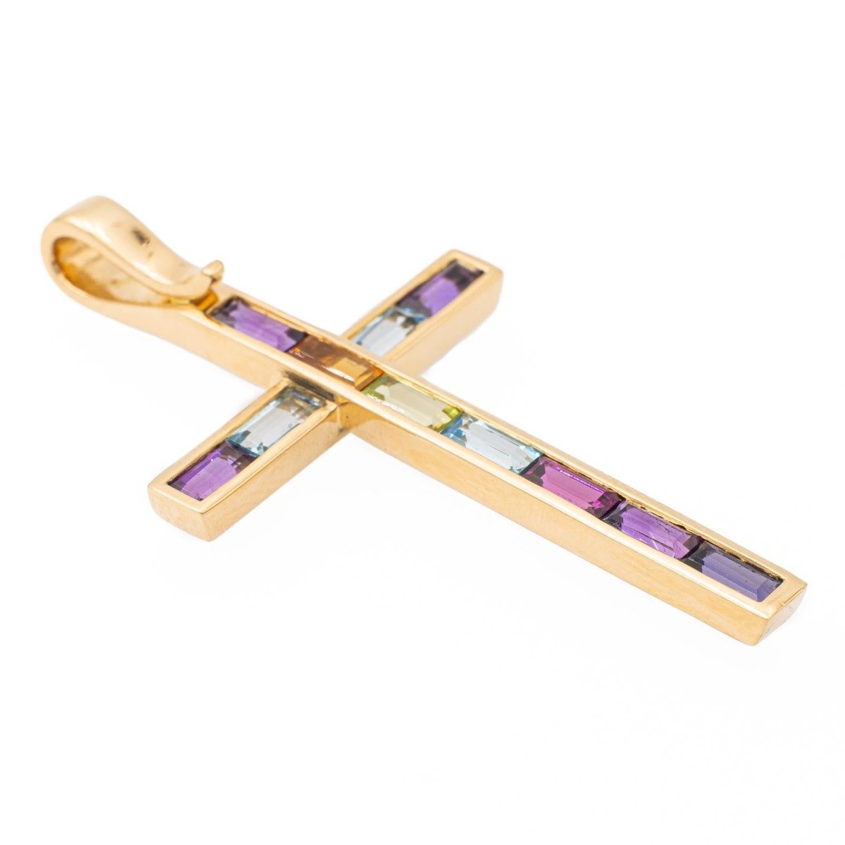 Guy Laroche Pendentif Croix Or jaune Améthyste - Castafiore