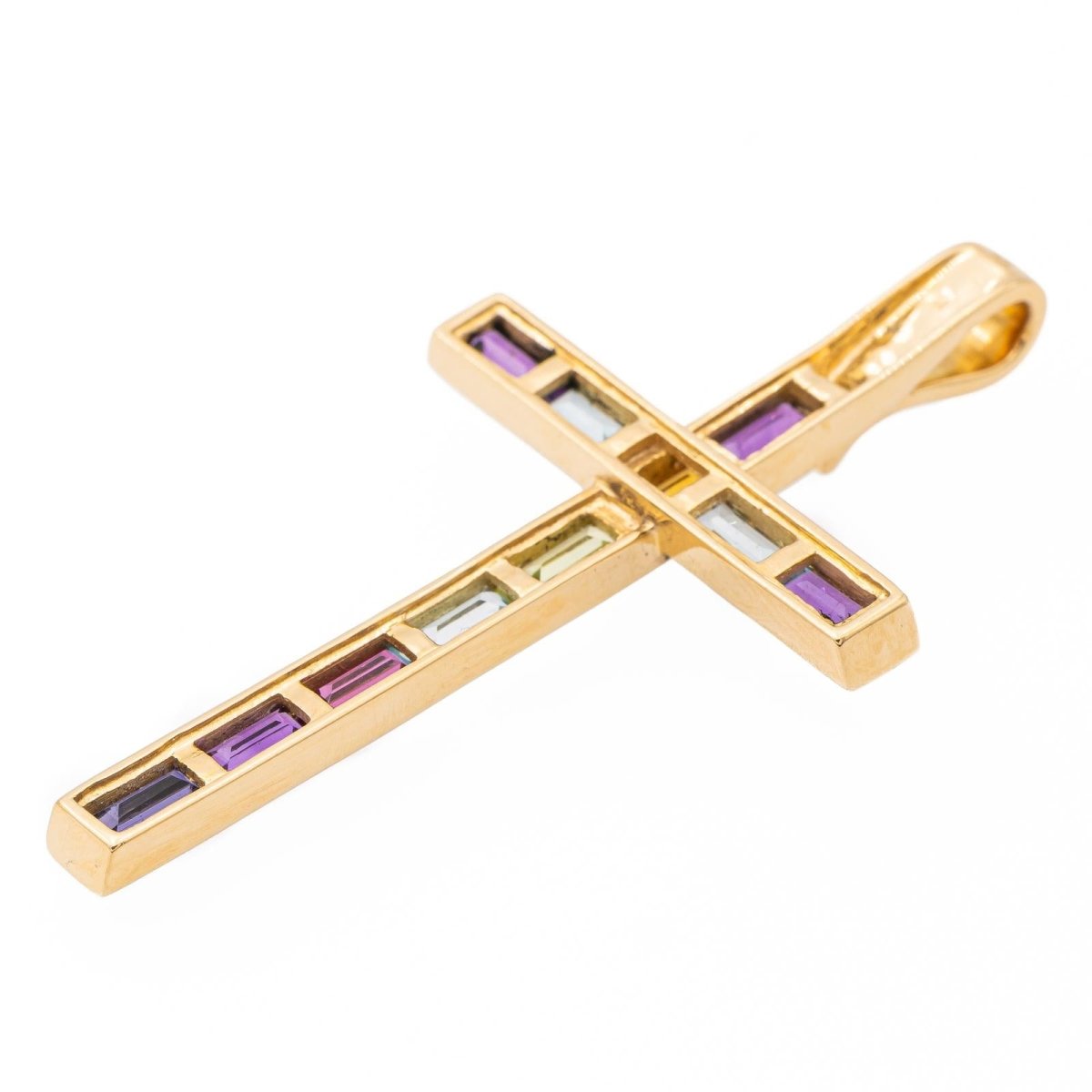 Guy Laroche Pendentif Croix Or jaune Améthyste - Castafiore