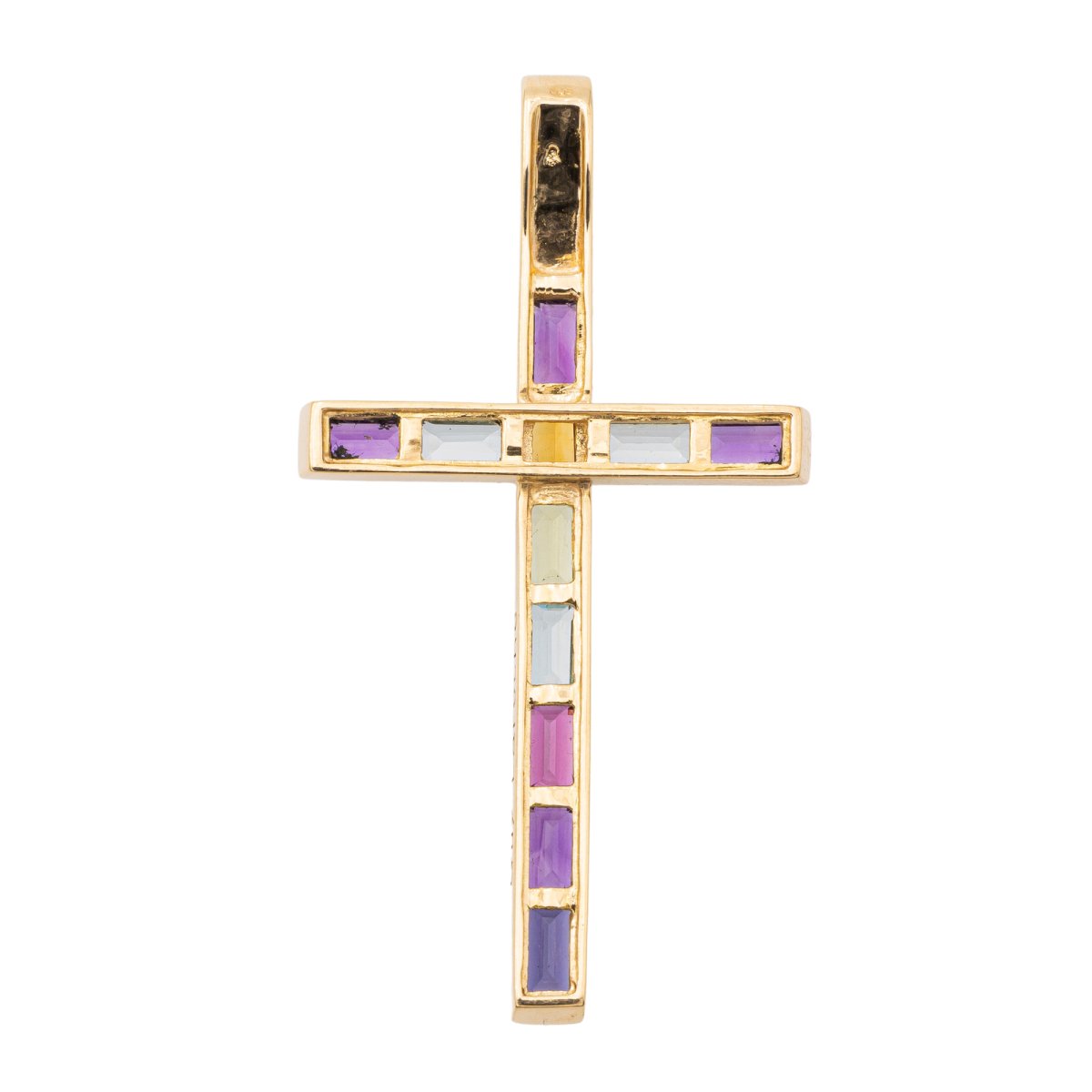 Guy Laroche Pendentif Croix Or jaune Améthyste - Castafiore