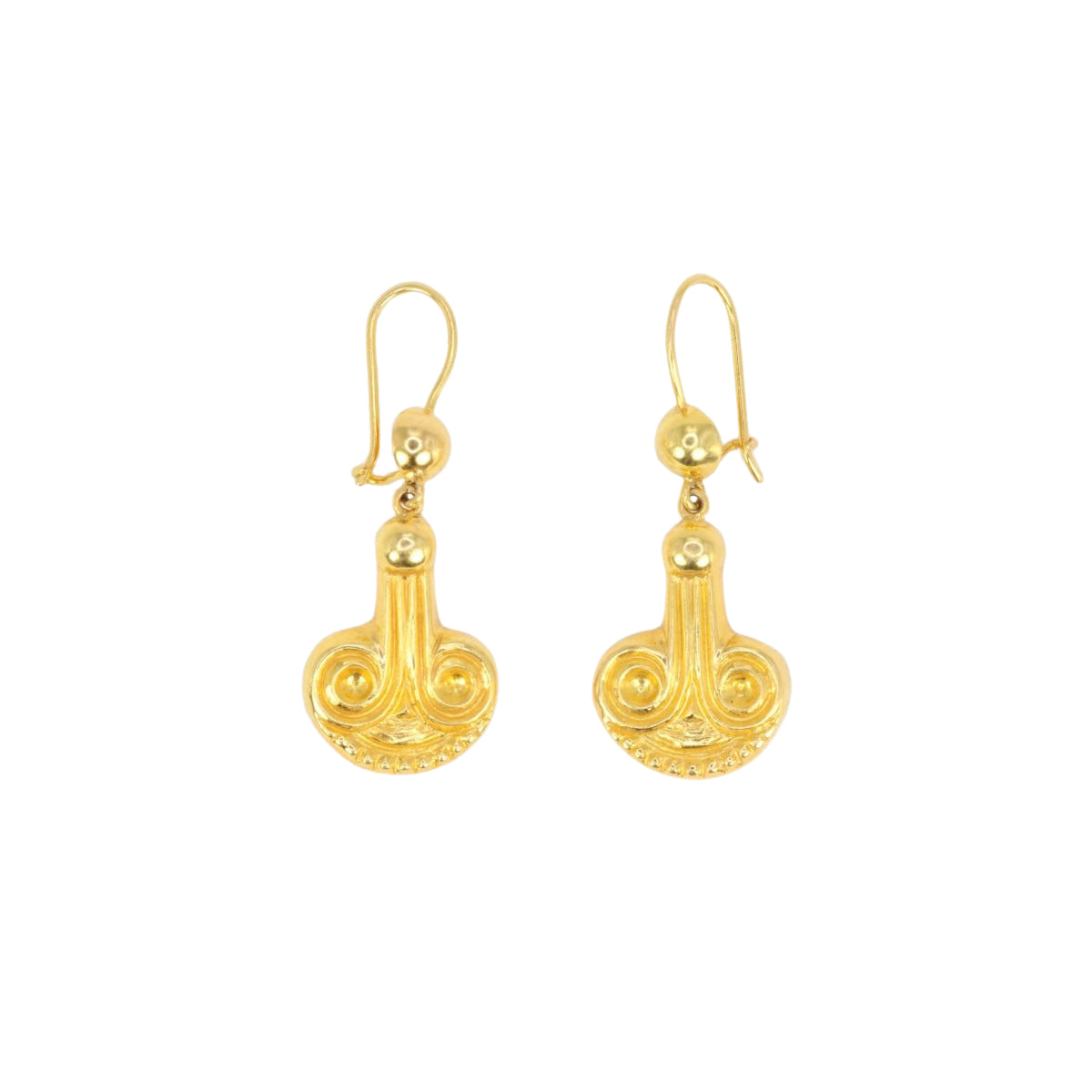 LALAOUNIS - Paire de boucles d’oreilles dormeuses en or jaune - Castafiore