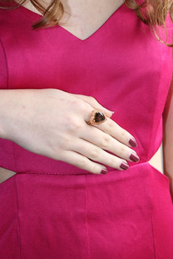 MAUBOUSSIN bague « Subtile Raison » quartz fumé, saphirs pêche, citrines Madère - Castafiore