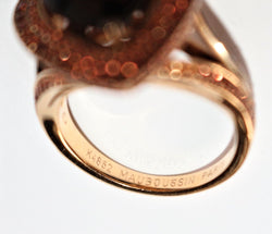 MAUBOUSSIN bague « Subtile Raison » quartz fumé, saphirs pêche, citrines Madère - Castafiore