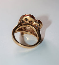 MAUBOUSSIN bague « Subtile Raison » quartz fumé, saphirs pêche, citrines Madère - Castafiore