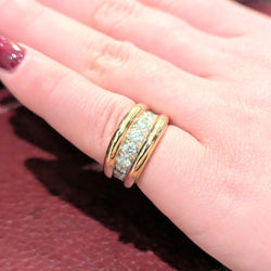Bague en or jaune et diamants