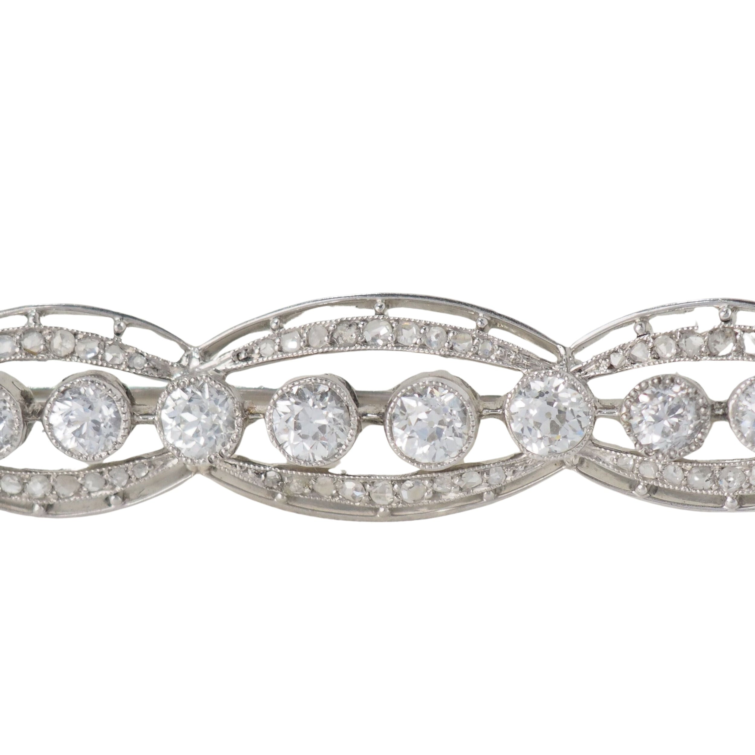 Broche Art Déco en platine et or blanc