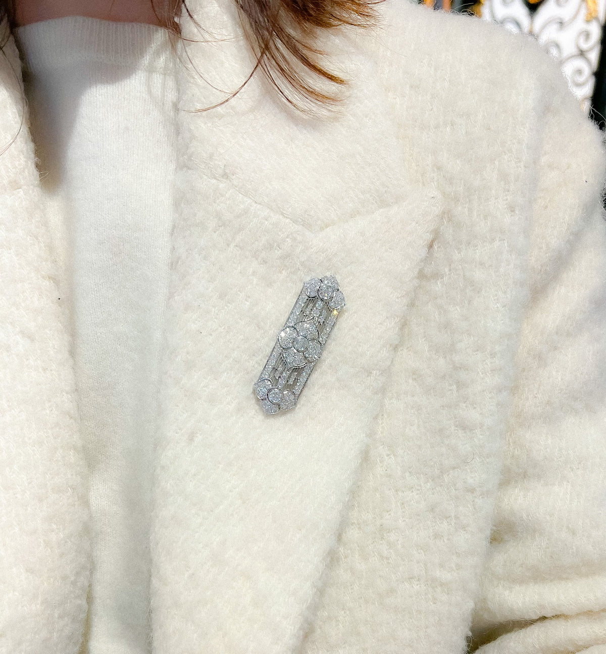 Broche en platine et diamants