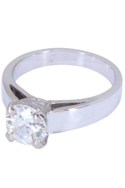 Solitaire diamant 1.30 carat en or blanc