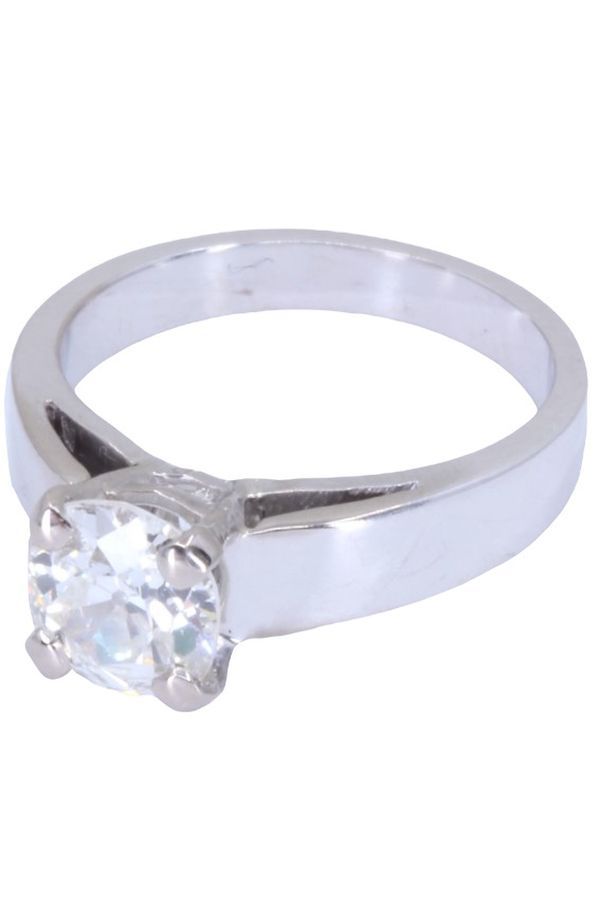 Solitaire diamant 1.30 carat en or blanc
