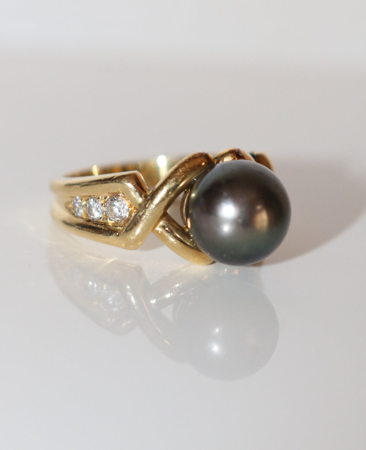 Bague Perle De Tahiti Et Diamants