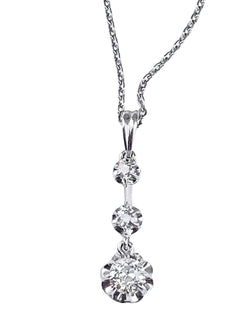 Pendentif en or blanc et diamants