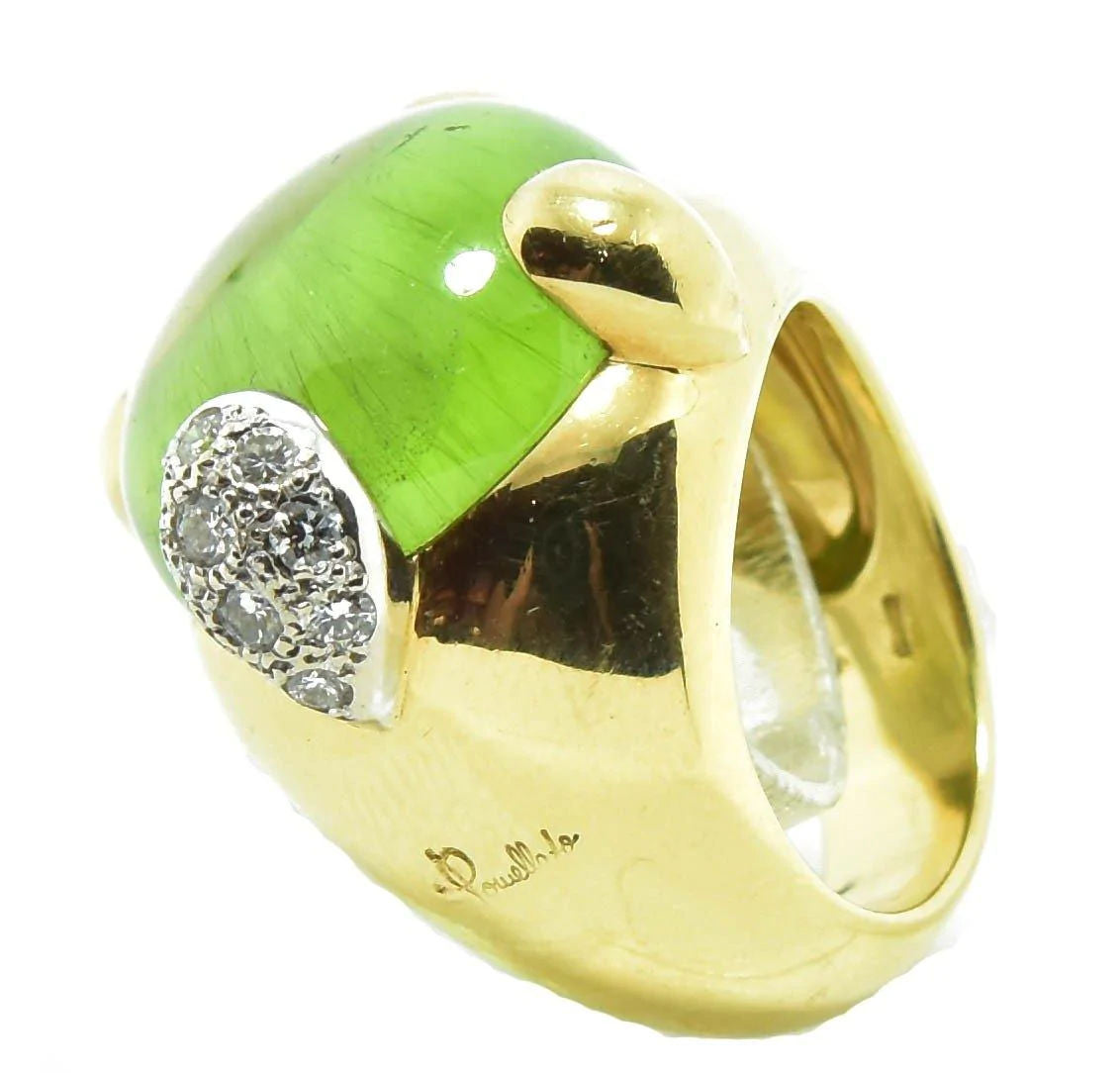 Bague or Jaune Peridot signée Pomellato