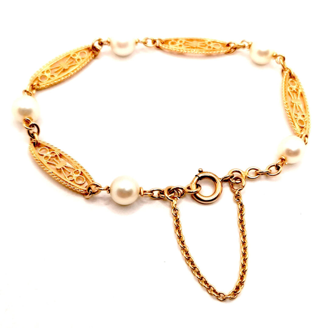 Bracelet perles maille filigrane